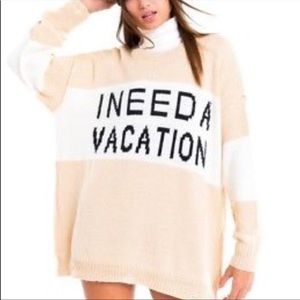 Wildfox I Need A Vacation distressed sweater